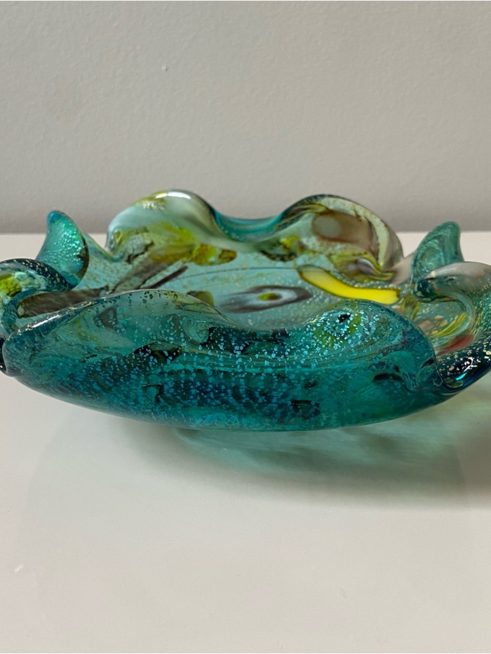 Murano Tutti Frutti Bowl - Avem Dino Martens Style - Green - Teal - Aventurine - Picture 2 of 11